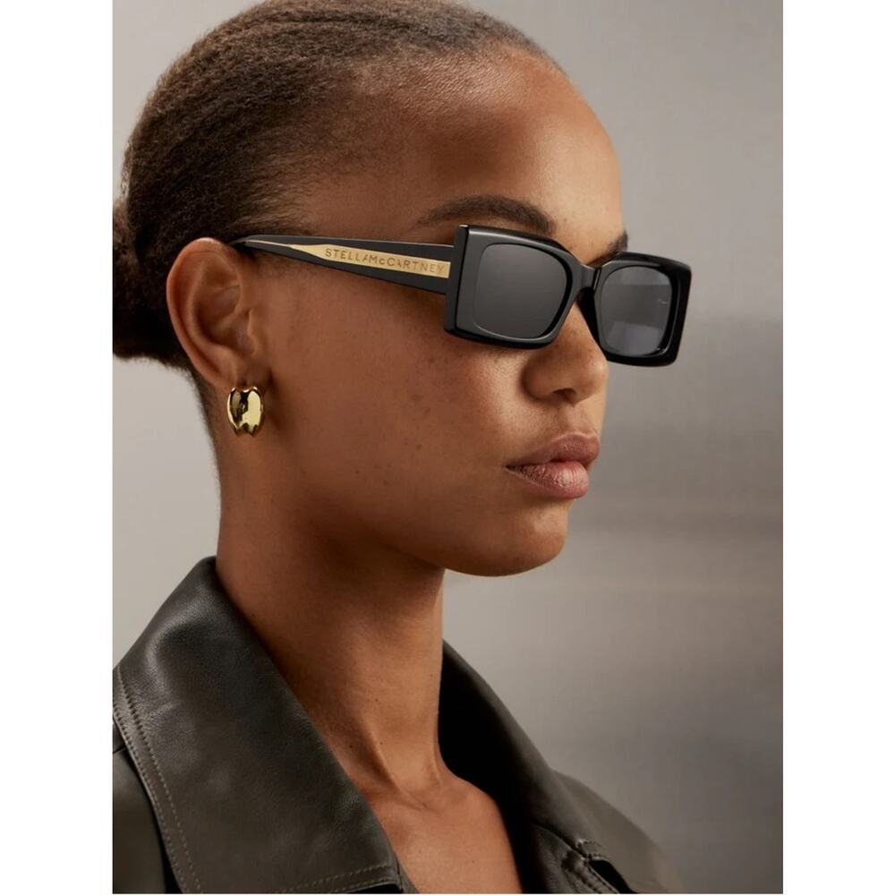 New Stella McCartney Stella SC40065I 01A Black Sunglasses Authentic